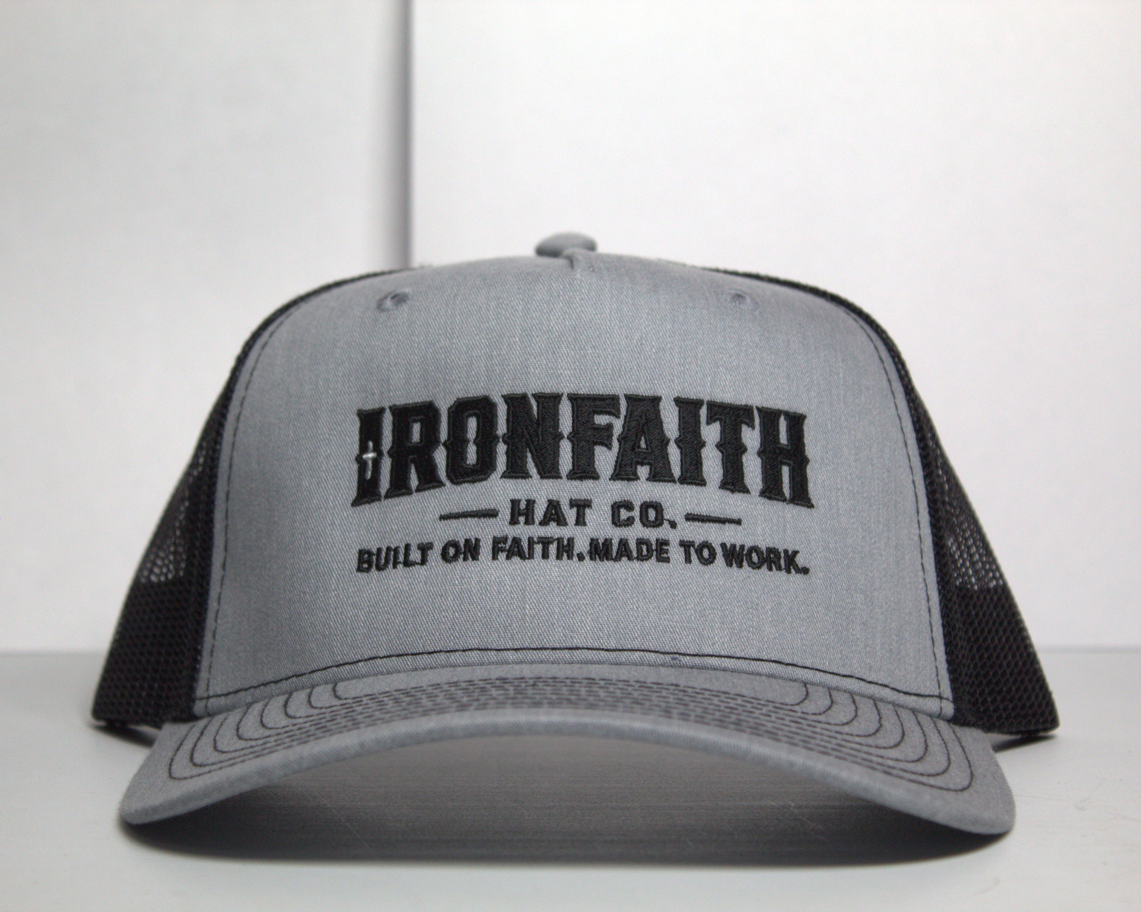 Richardson 112FP Heather Grey/Black Wordmark