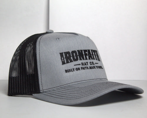 Richardson 112FP Heather Grey/Black Wordmark