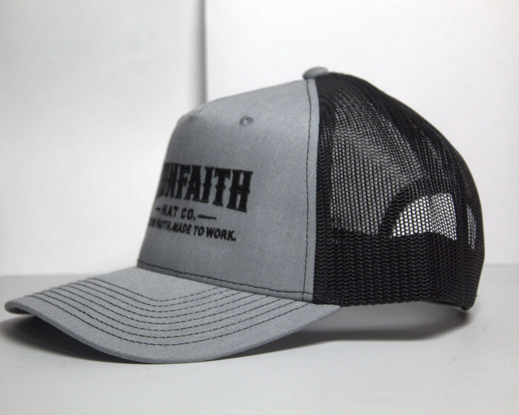 Richardson 112FP Heather Grey/Black Wordmark