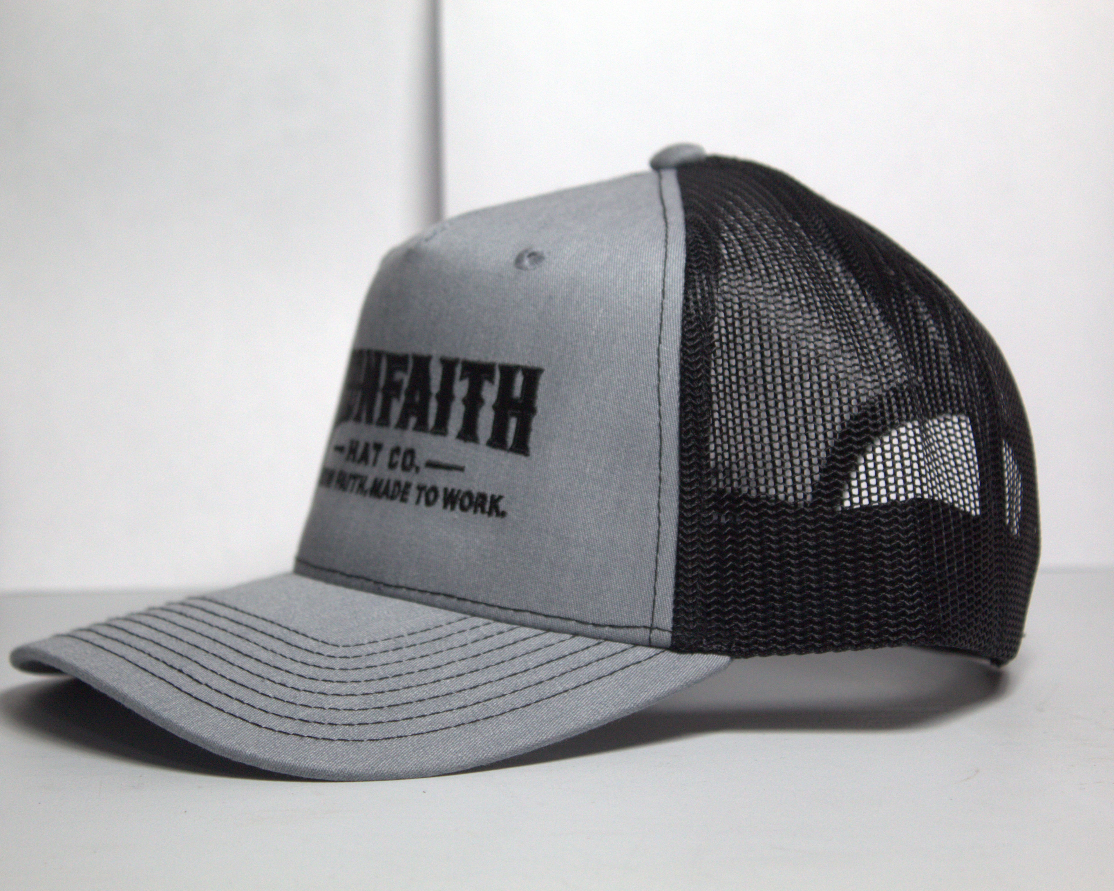 Richardson 112FP Heather Grey/Black Wordmark