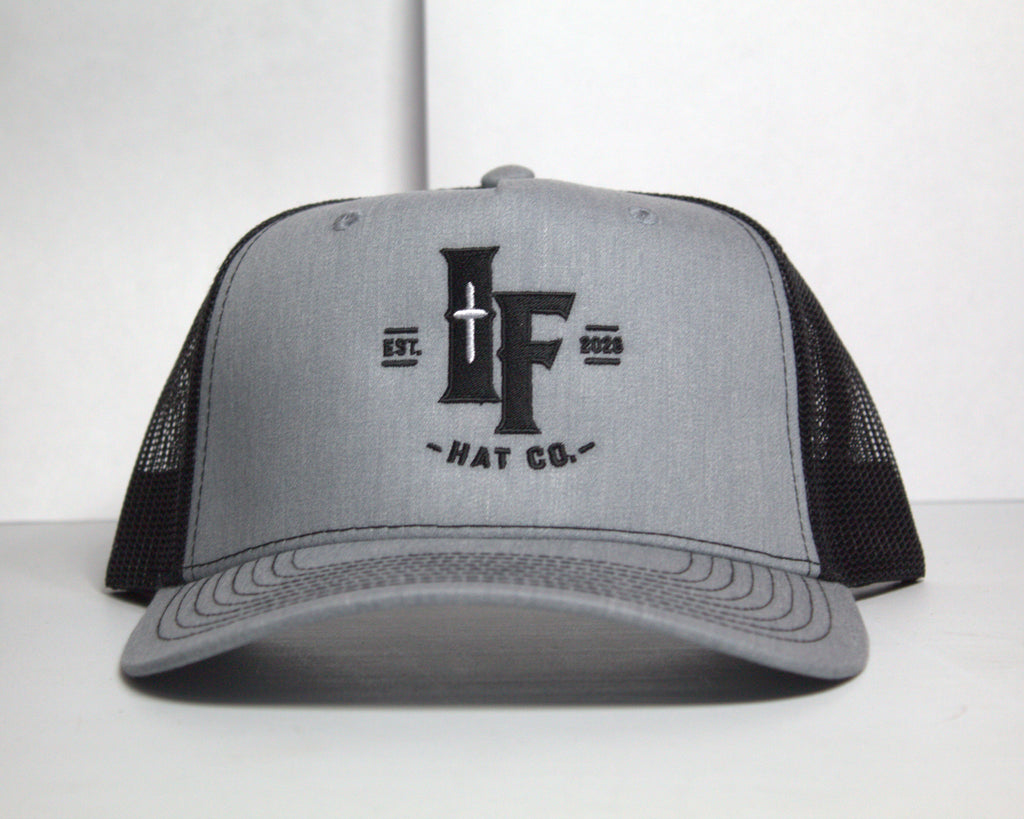 Richardson 112FP Heather Grey/Black Monogram