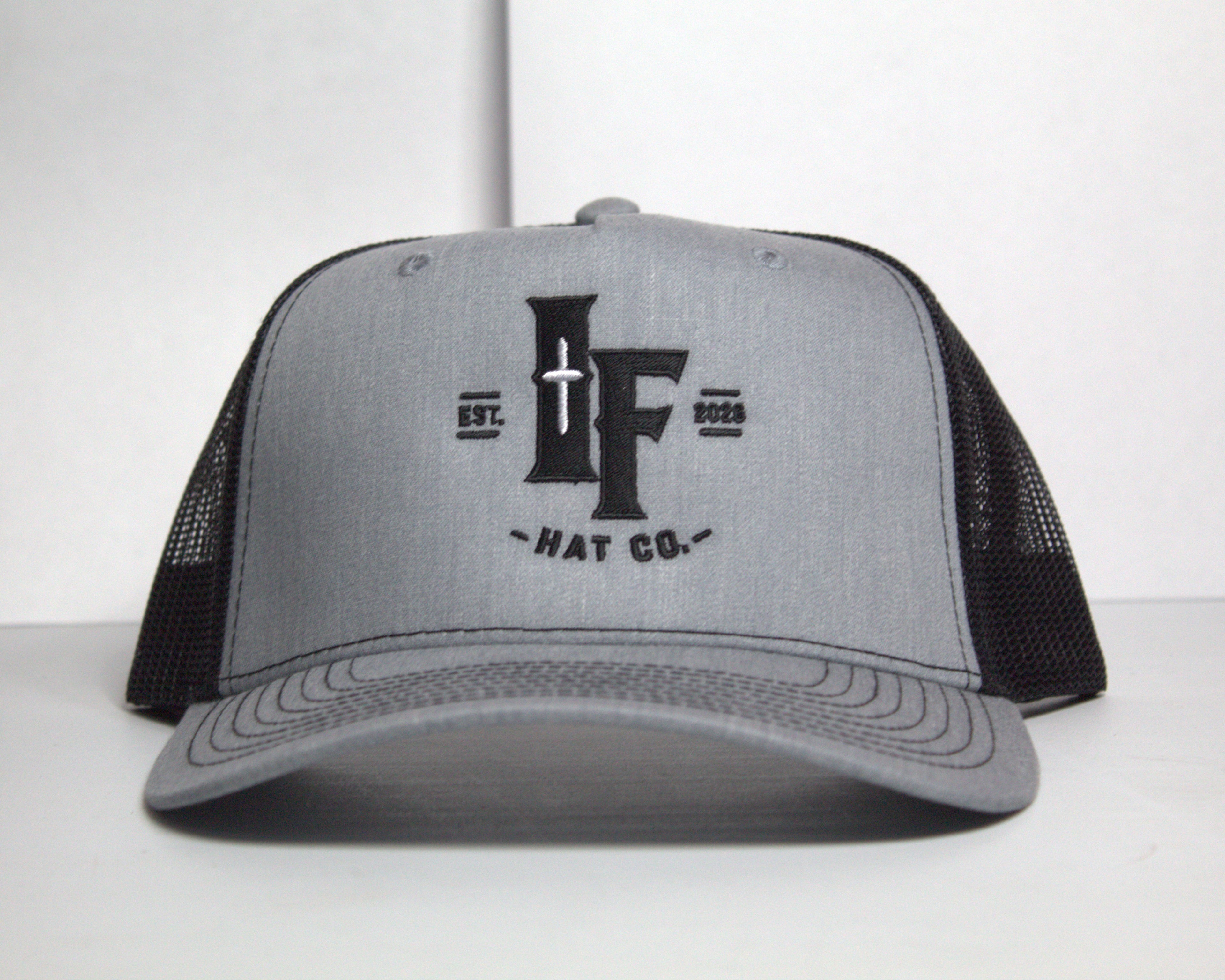 Richardson 112FP Heather Grey/Black Monogram